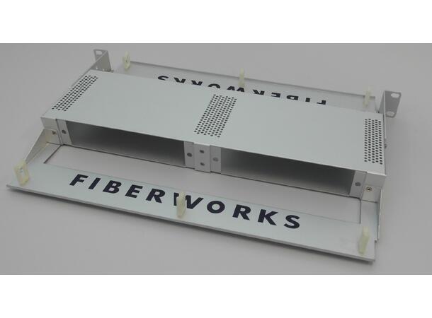 Fiberworks 19" 1U chassis w/rear access for two modules, with 3 blanking plates